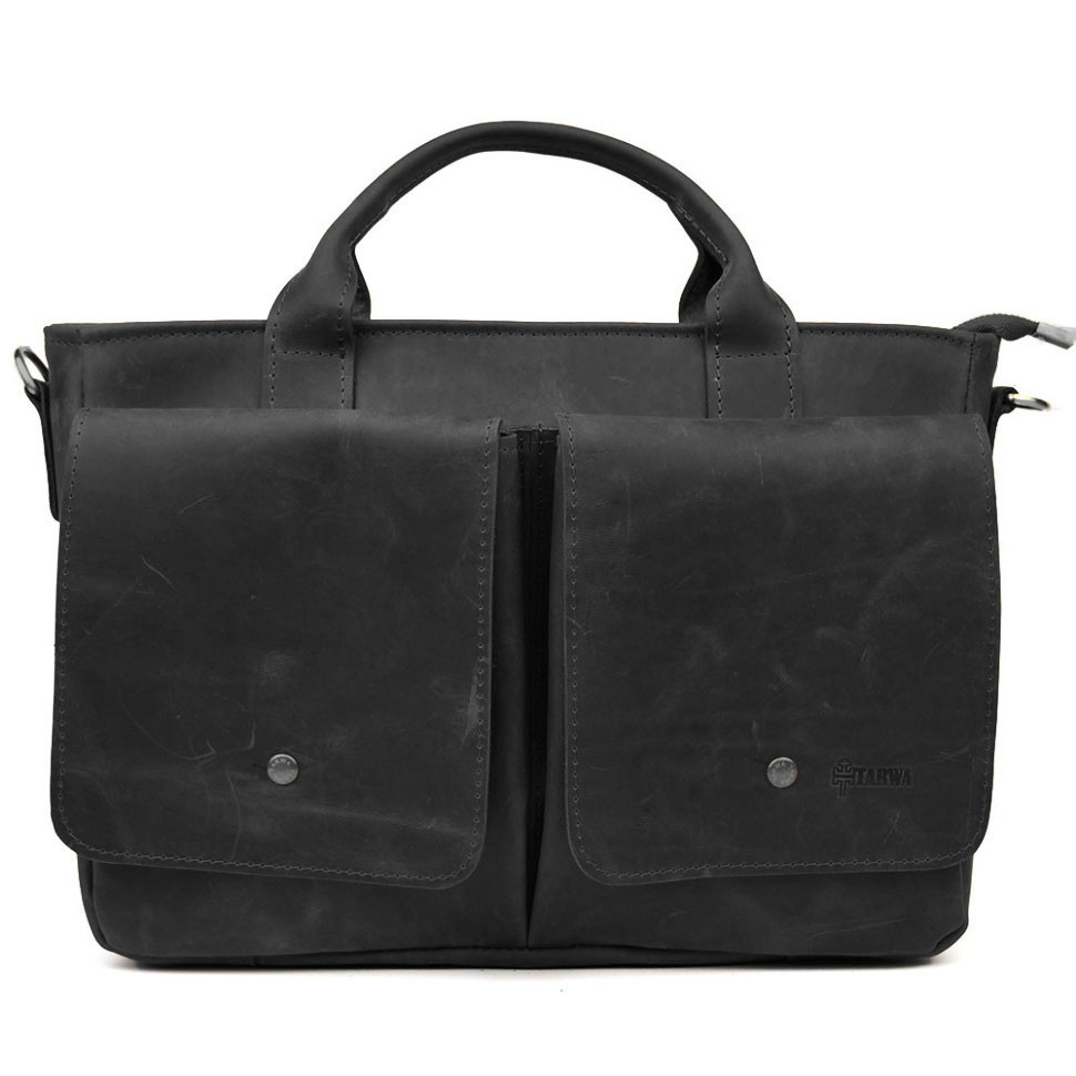 Сумка-портфель мужская на плечо с ручками TARWA Черный RА-3990-3md