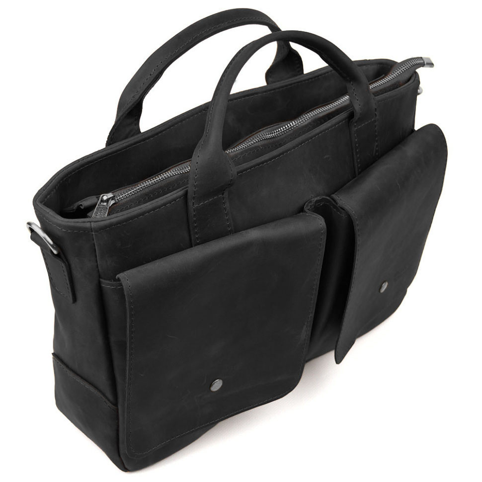 Сумка-портфель мужская на плечо с ручками TARWA Черный RА-3990-3md