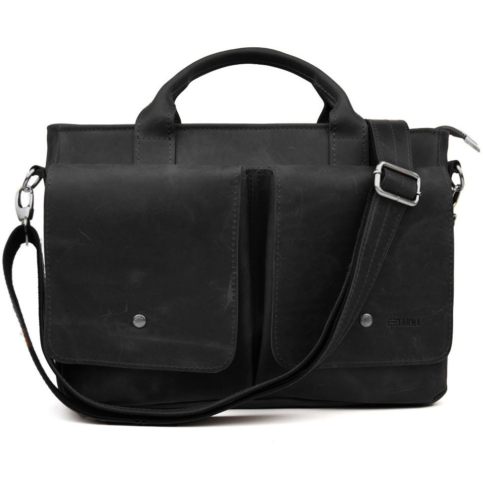 Сумка-портфель мужская на плечо с ручками TARWA Черный RА-3990-3md