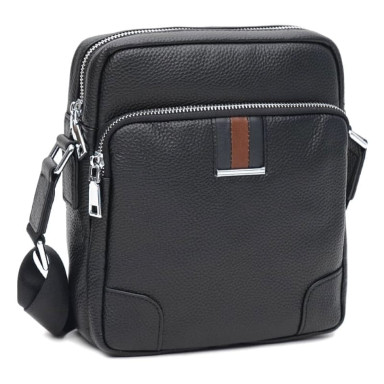 Мужская кожаная сумка Ricco Grande K16615B-black
