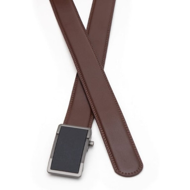 Кожаный ремень с автоматической пряжкой V1GKX16-brown