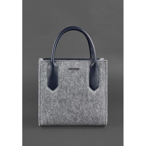 Фетрова жіноча сумка-кроссбоді Blackwood зі шкіряними синіми вставками