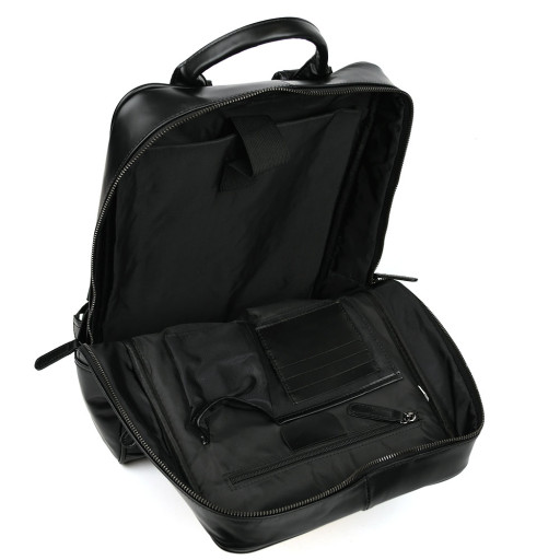 Рюкзак з натуральної шкіри bx050a фірми Bexhill чорний гладкий