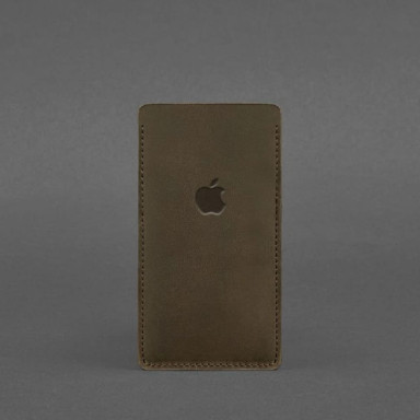 Кожаный чехол для iPhone 13 Темно-коричневый Crazy Horse