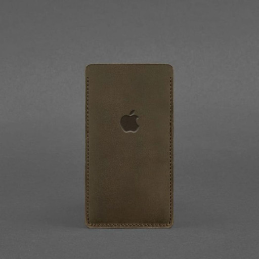 Шкіряний чохол для iPhone 13 Темно-коричневий Crazy Horse