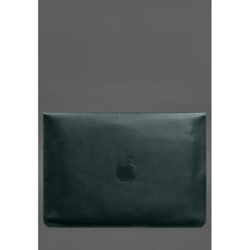 Шкіряний чохол-конверт на магнітах для MacBook Pro 15 (2023) Зелений