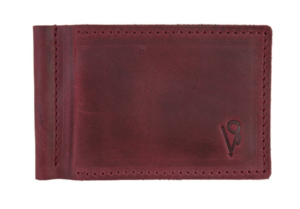 Кошелек женский кожаный зажим для купюр SULLIVAN 105-4(5.5) марсала