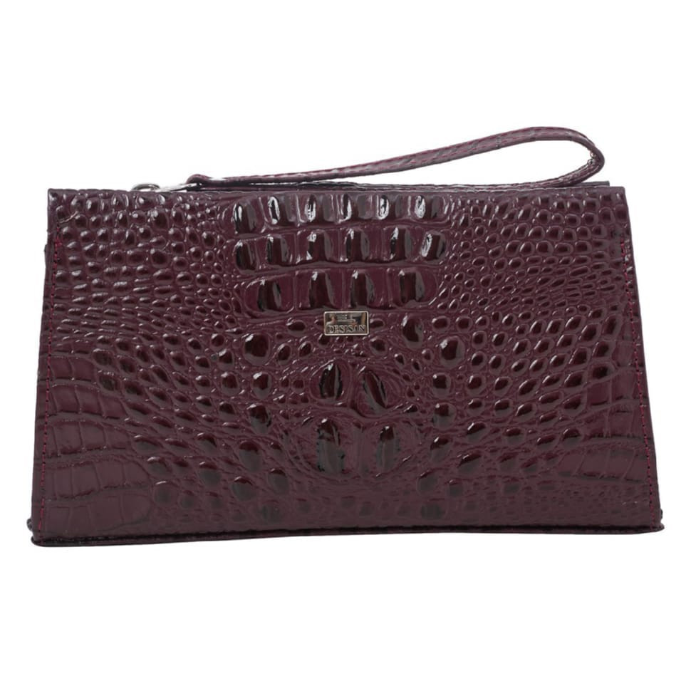 Шкіряна косметичка Desisan 2-3039 бордо кроко