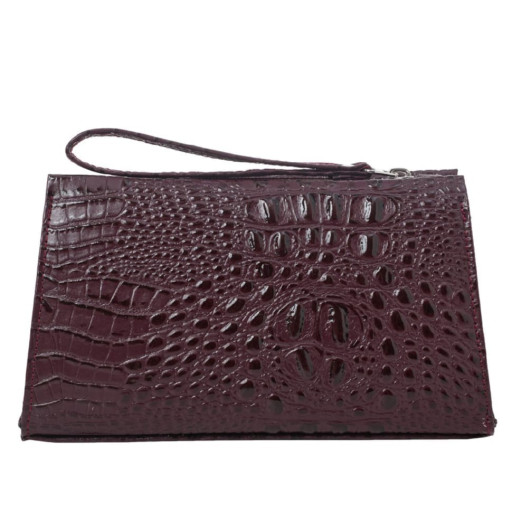 Шкіряна косметичка Desisan 2-3039 бордо кроко