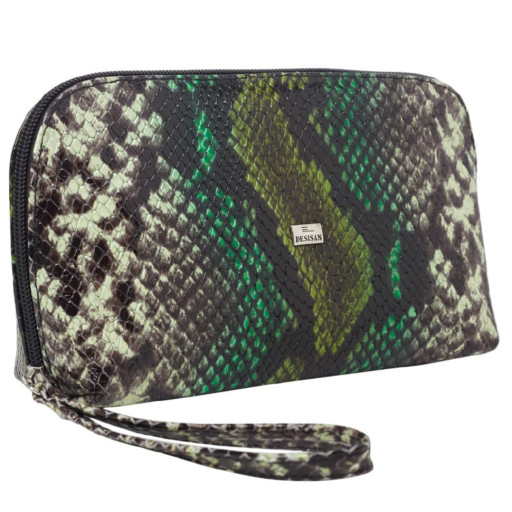 Косметичка шкіра Desisan 1-948 сіро-зелена змія
