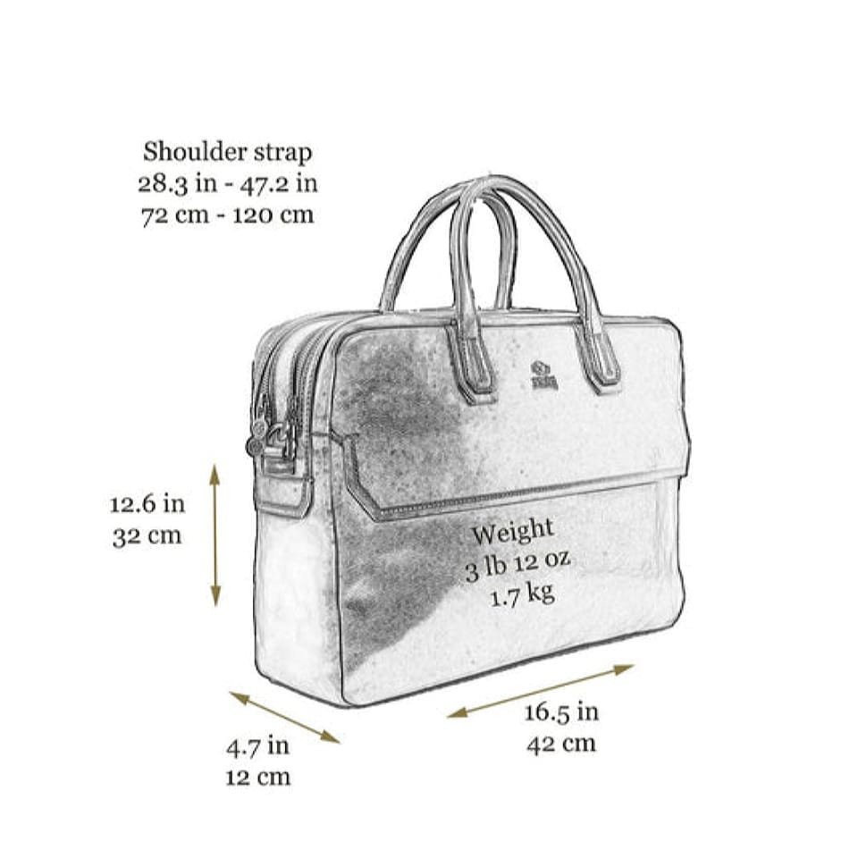 Великий шкіряний портфель для ноутбука - nostromo - коричневий