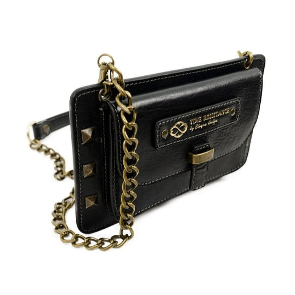Жіночий шкіряний клатч кроссбоді - Little Women - чорний Time Resistance 5211301