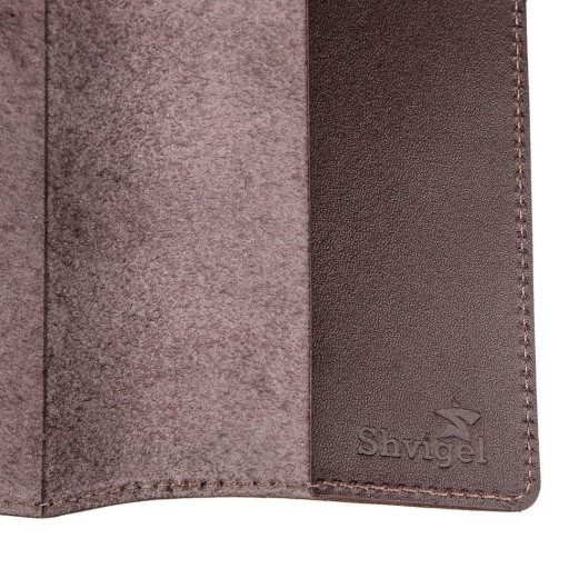 Шкіряна обкладинка на паспорт з ромбами SHVIGEL 13974