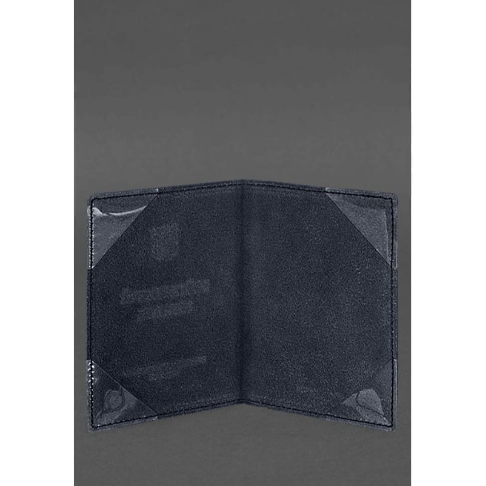 Leather cover for military ID (for military registration document) 7.4 A5 blue