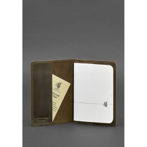 Шкіряна обкладинка для паспорта 1.3 темно-коричнева Crazy Horse