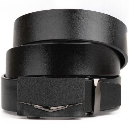 Шкіряний стильний ремінь для чоловіків Vintage 20725 Чорний