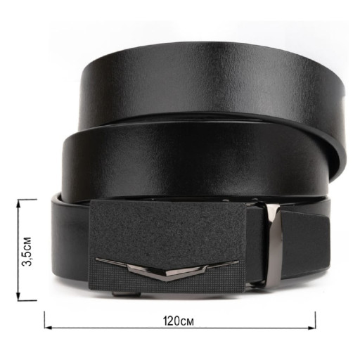 Шкіряний стильний ремінь для чоловіків Vintage 20725 Чорний