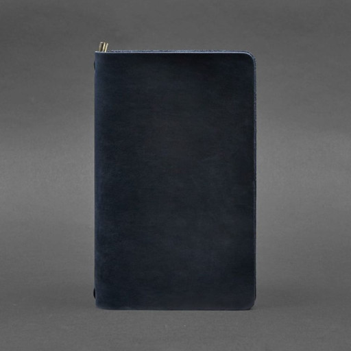 Шкіряний блокнот (софт-бук) 8.0 на резинці синій Crazy Horse