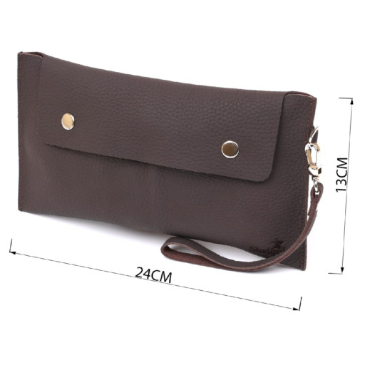 Шкіряна матова тревел-косметичка Shvigel 16418 Коричневий