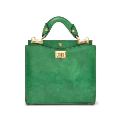 Pratesi REM150/26 - Anna Maria Luisa de' Medici Small Lady Bag in cow leather Radica Emerald