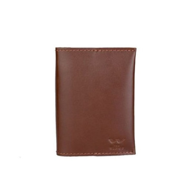 Leather passport cover light brown