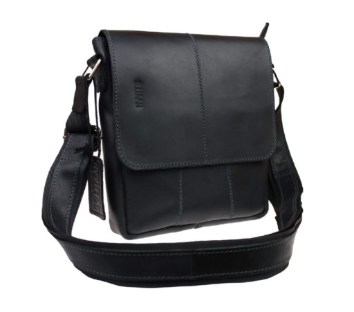 Men's leather shoulder bag SULLIVAN 354140 (35) black