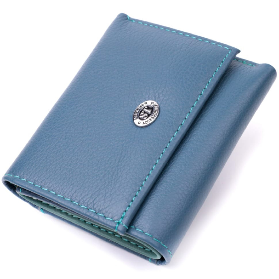 Маленький кошелек для женщин из натуральной кожи ST Leather 19501 Бирюзовый
