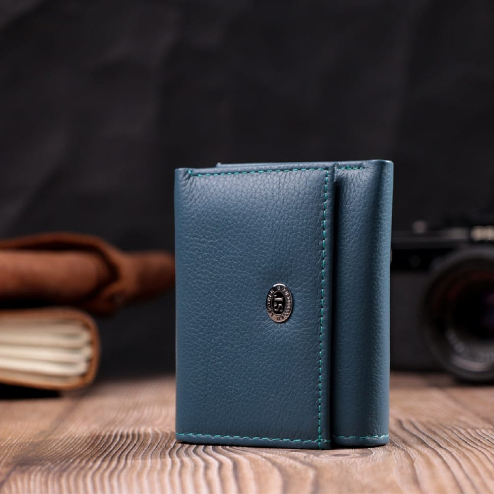 Маленький кошелек для женщин из натуральной кожи ST Leather 19501 Бирюзовый
