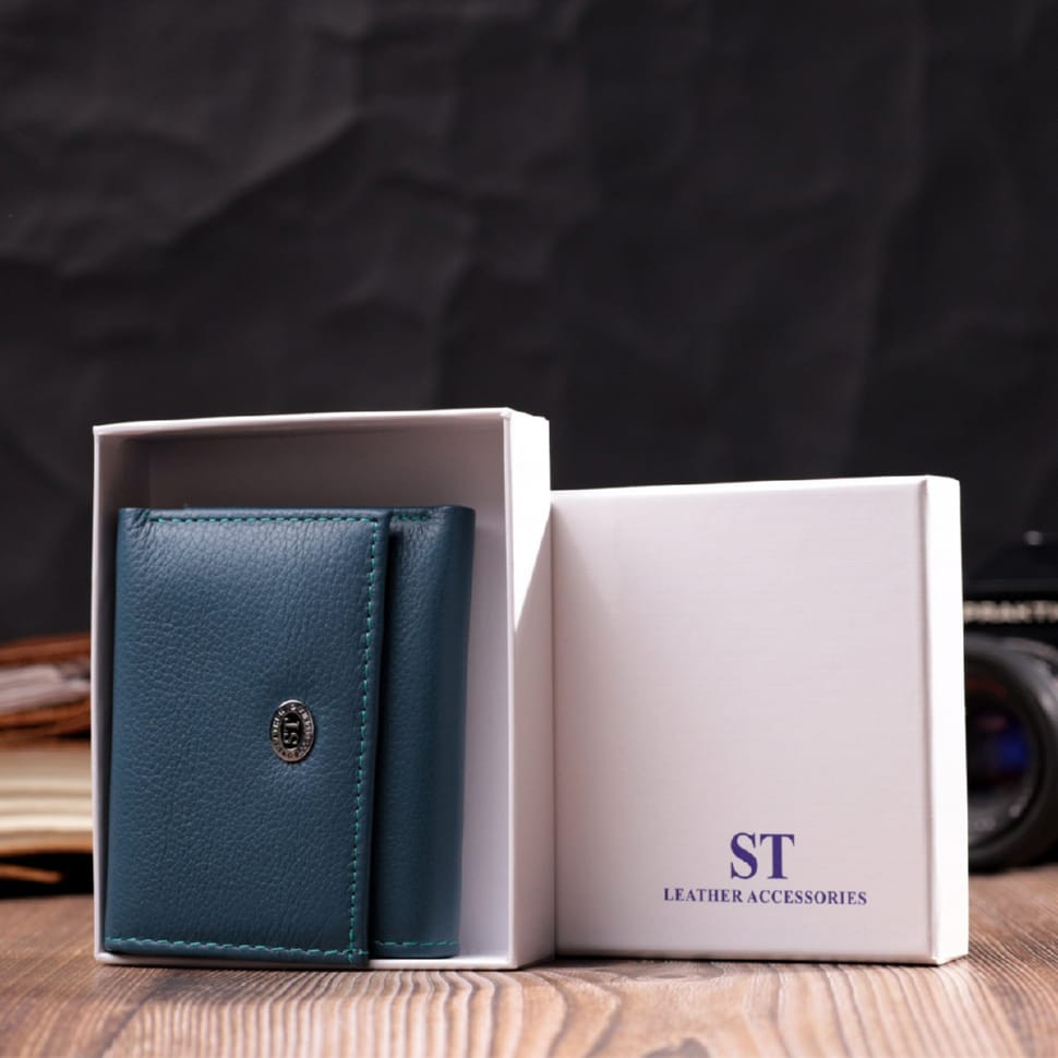 Маленький кошелек для женщин из натуральной кожи ST Leather 19501 Бирюзовый