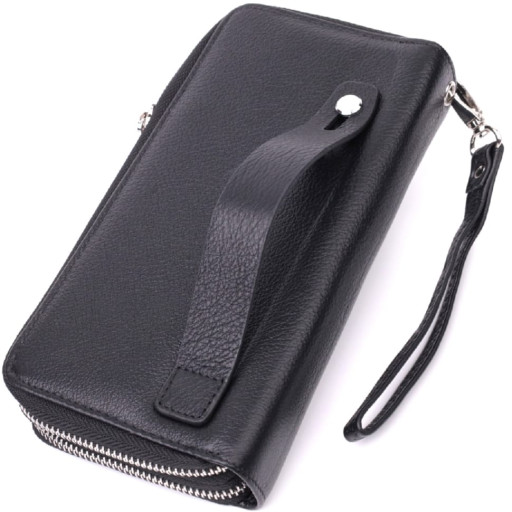 Чоловічий клатч на два відділення із натуральної шкіри ST Leather 22531 Чорний