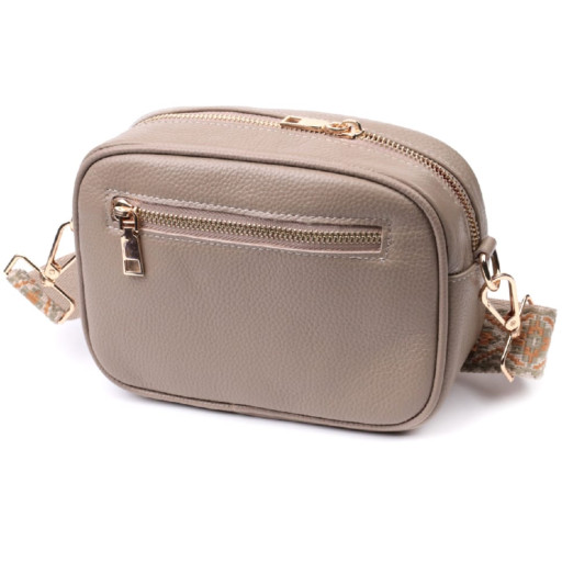 Елегантна стьобана сумка жіноча з натуральної шкіри Vintage 22612 Бежевий