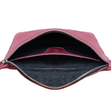 Leather waist bag Grande Pelle 743661 burgundy