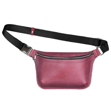Leather waist bag Grande Pelle 743661 burgundy