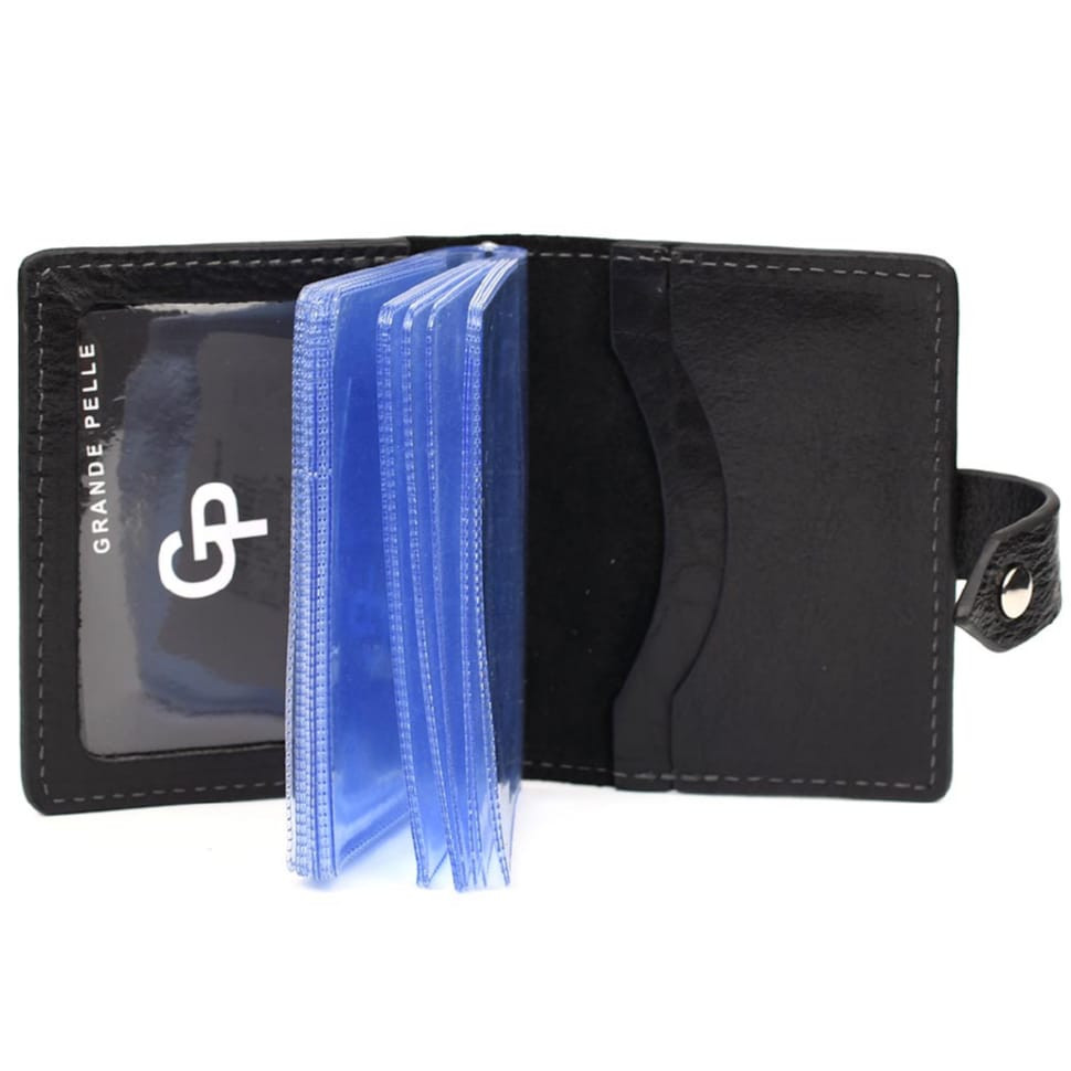 Кардхолдер CardCase чорна шкіра Grande Pelle 311410