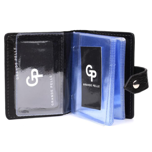 Кардхолдер CardCase чорна шкіра Grande Pelle 311410