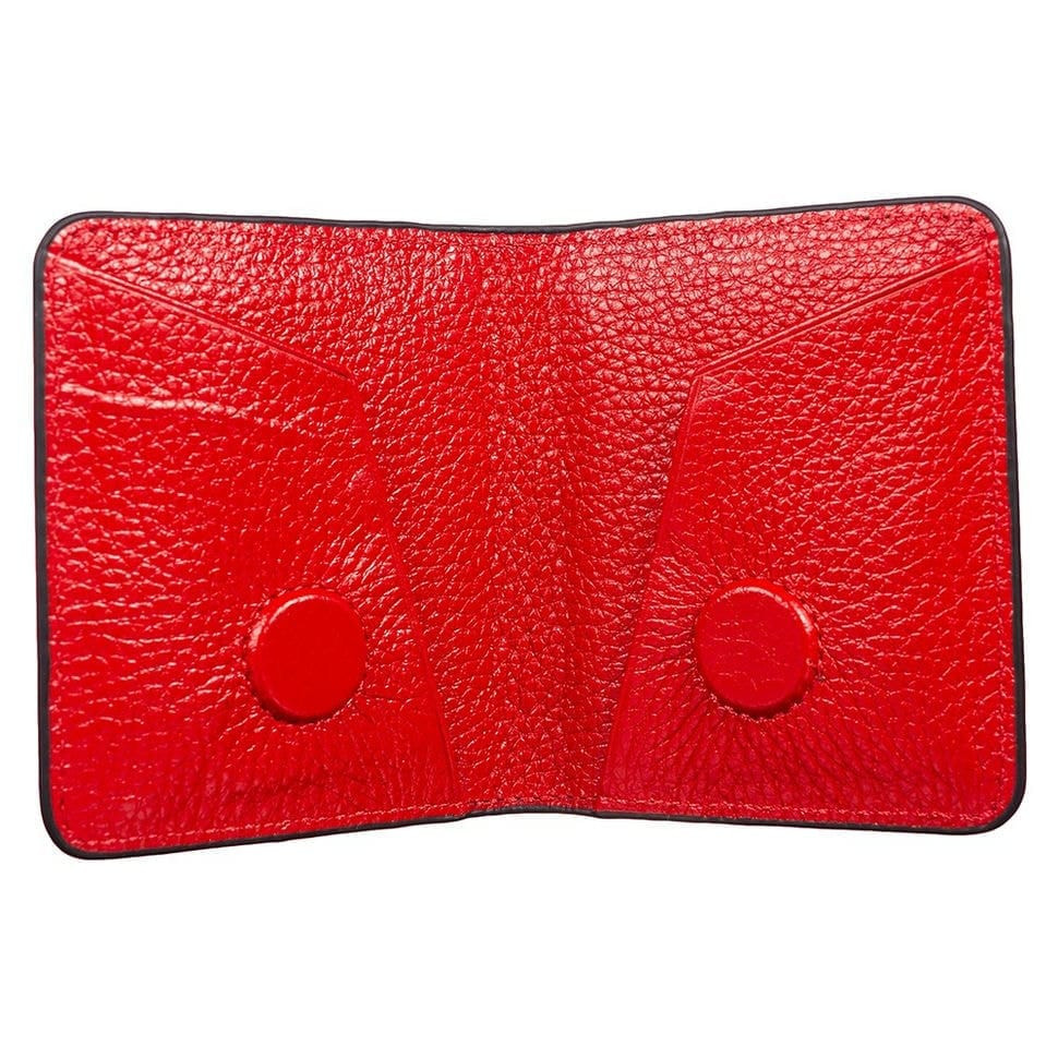 Портмоне з кредитницею шкіра Desisan 902-02 чорний флотар з червоним