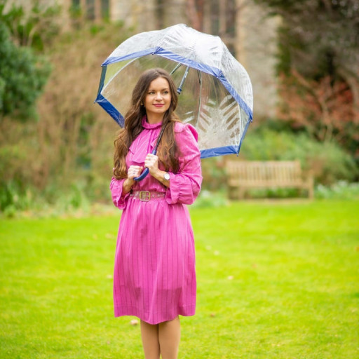 Парасолька-тростина жіноча Fulton Birdcage-1 L041 Navy (Синій)