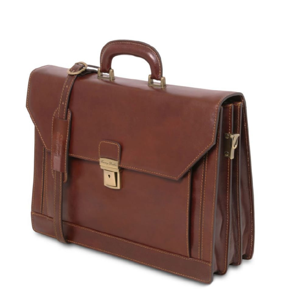 Roma Кожаный портфель на 3 отделения Tuscany TL141349