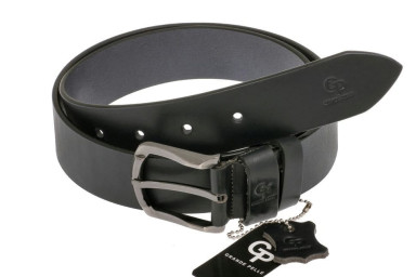 Blue Quadro Leather Belt by Grande Pelle