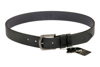 Blue Quadro Leather Belt by Grande Pelle