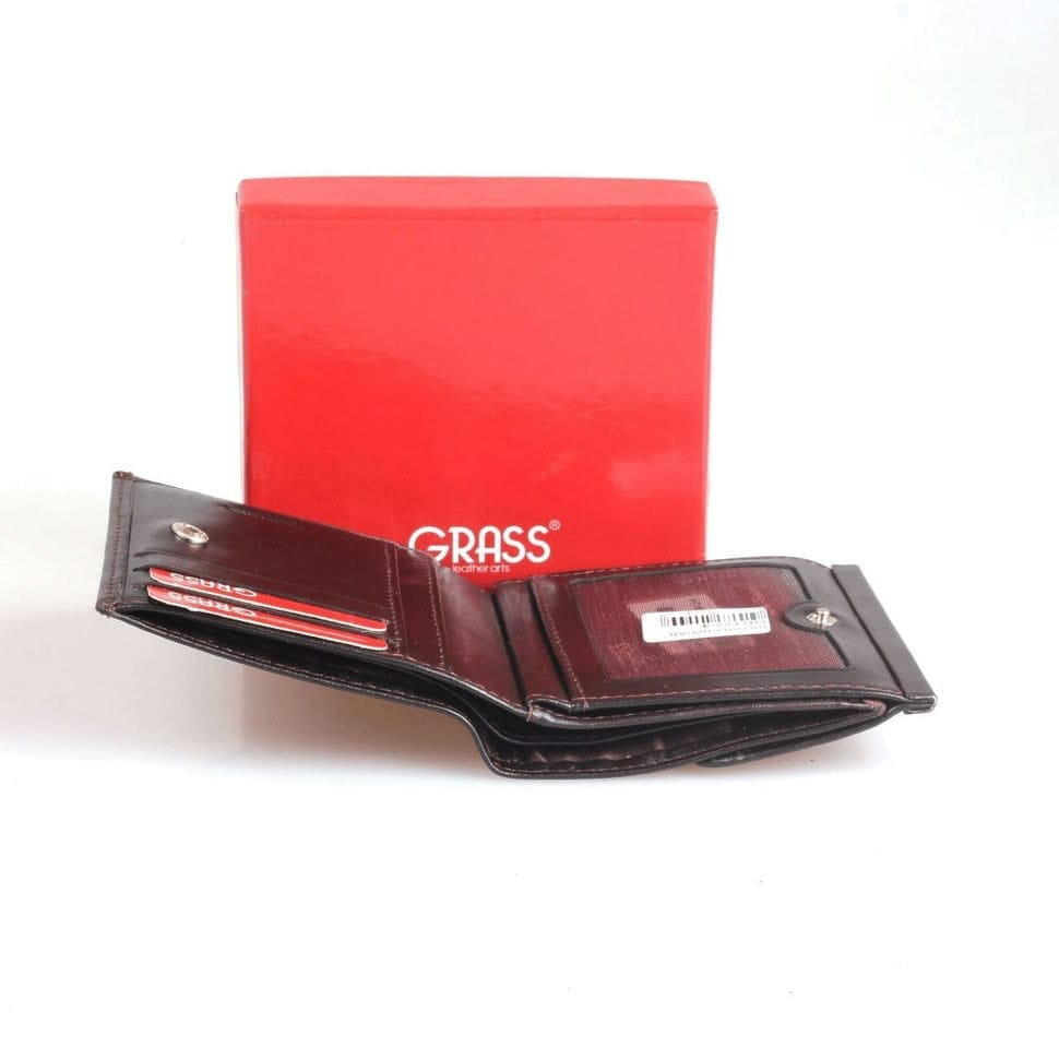 Гаманець жіночий шкіряний GRASS 122-4 коричневий гладкий