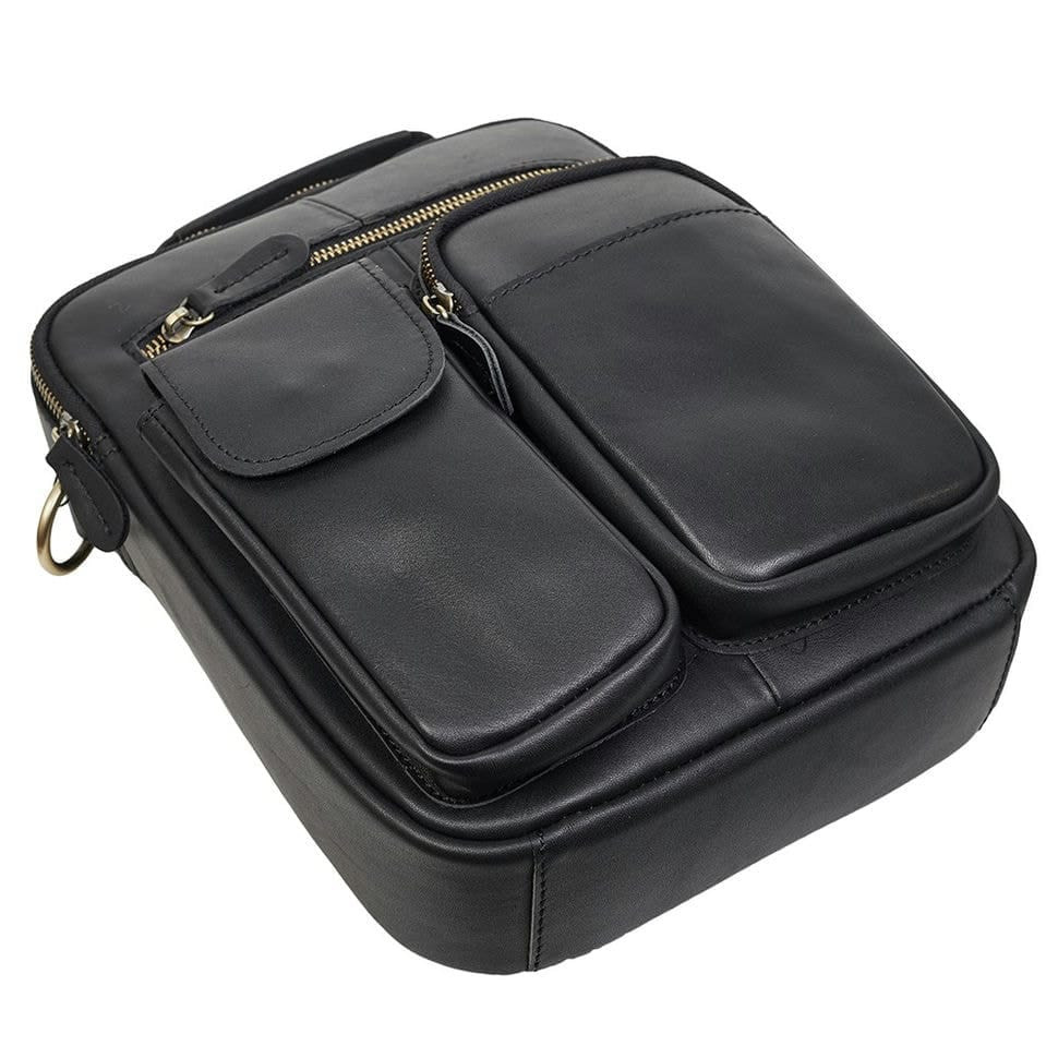 Чоловіча шкіряна сумка через плече BUFFALO BAGS M3552A чорна