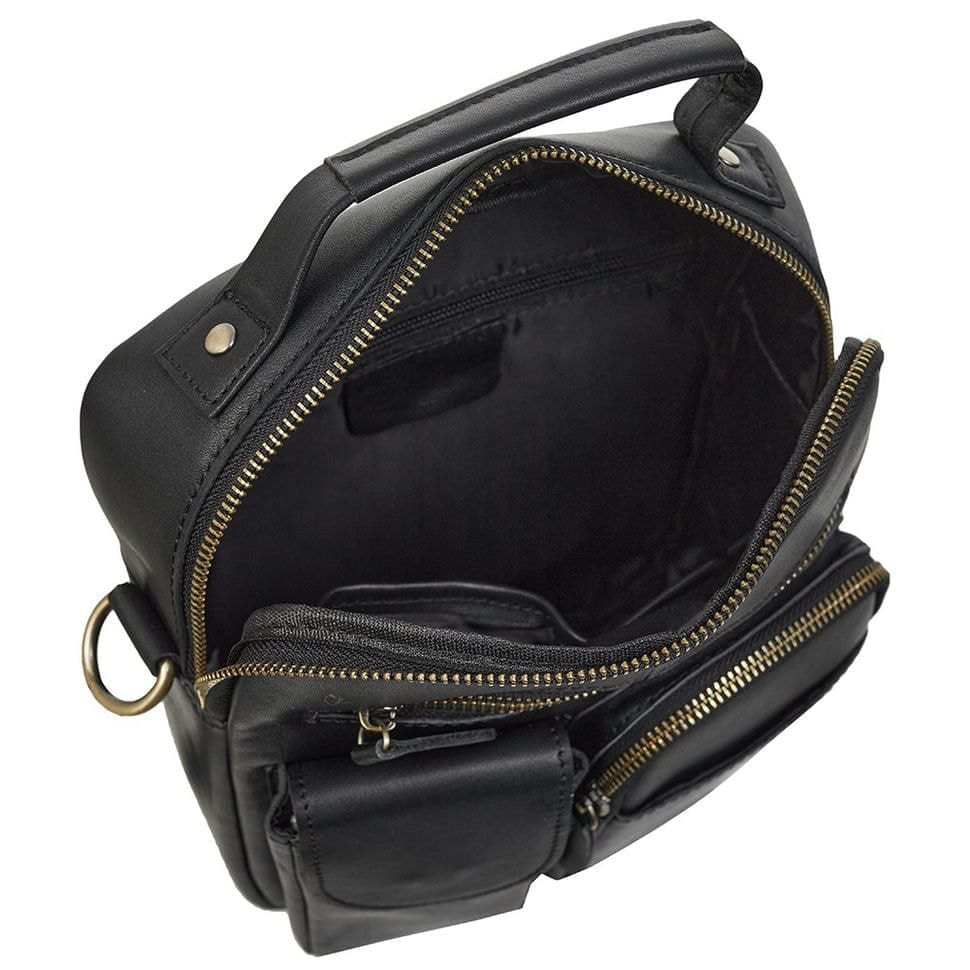 Чоловіча шкіряна сумка через плече BUFFALO BAGS M3552A чорна