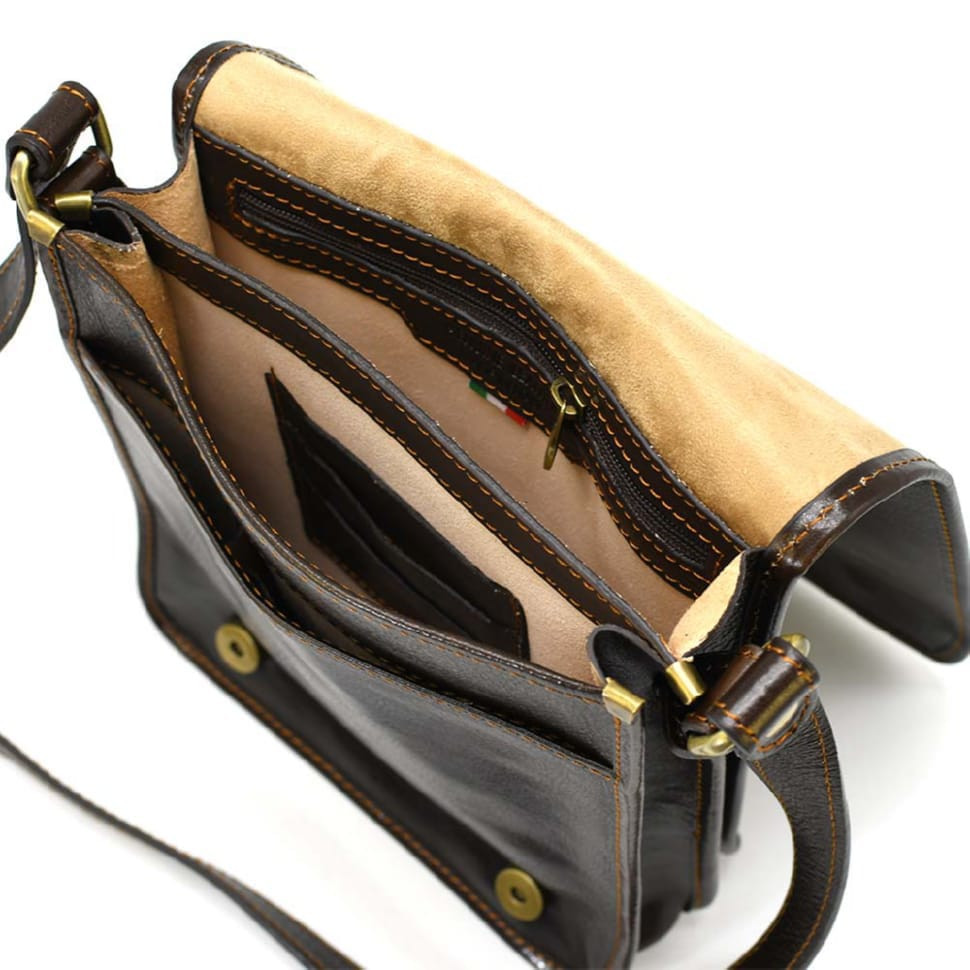 Стильний шкіряний чоловічий планшет через плече Firenze коричневий HB9109mC