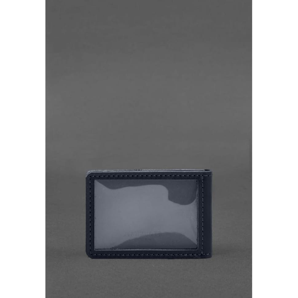 Шкіряна обкладинка для посвідчення державної митної служби (ДМС) Синя