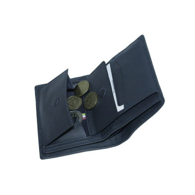 Leather wallet Timone 11054 navy blue