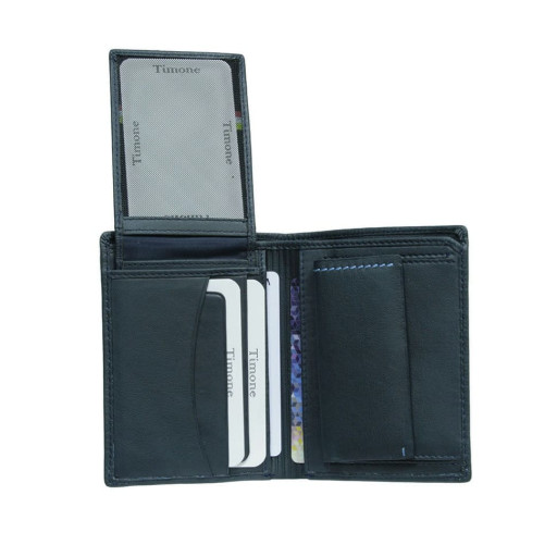 Leather wallet Timone 11054 navy blue