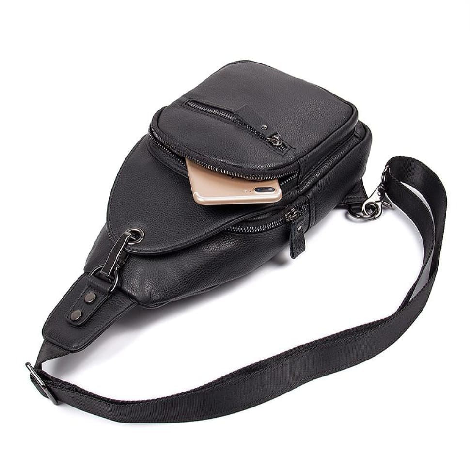 Сумка на груди чоловіча шкіряна Tiding Bag 8509A