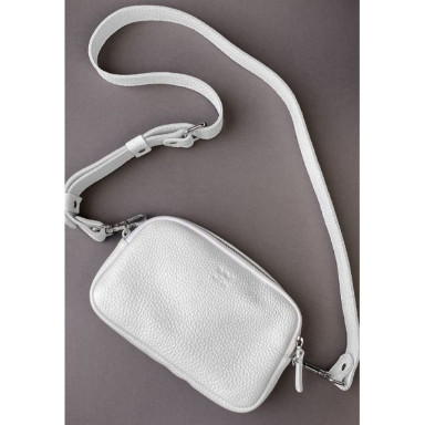 Leather belt/crossbody bag Holly white flotar