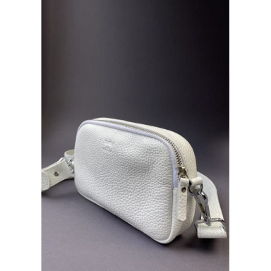 Leather belt/crossbody bag Holly white flotar